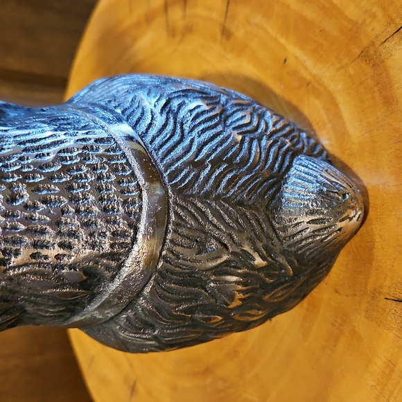 Silver Rabbit Sculpture 12.5" Tall Nice Hare Details - Picture 10 of 14